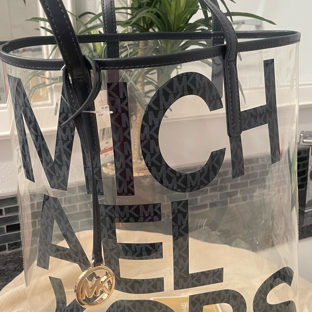 Michael Kors Transparent Tote with Black and Gold Details
